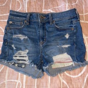 American eagle high waisted shorts with American flag pockets